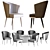 Elegant Chair Table Set 3D model small image 4