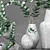 Fresh Eucalyptus Bouquets: 3 Ceramic Vases 3D model small image 3