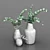 Fresh Eucalyptus Bouquets: 3 Ceramic Vases 3D model small image 4