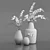 Fresh Eucalyptus Bouquets: 3 Ceramic Vases 3D model small image 5
