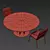 Elegant Honore Table Chair 3D model small image 5