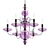 Elegant Ninfa Pendant Chandelier 3D model small image 1