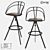 LoftDesign 3531 Metal and Leather Bar Stool 3D model small image 1