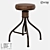 Industrial Leather Bar Stool 3D model small image 1