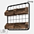 Rustic Wood Metal Hanging Rack 3D model small image 1