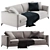 Modern Meridiani Louis Up Sofa 3D model small image 1