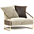 Elegant Charleston Fabric Armchair 3D model small image 1