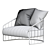 Elegant Charleston Fabric Armchair 3D model small image 5
