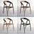 Modern Walnut DC09 Chair 3D model small image 5