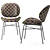 Elsie Dining Chair: Upholstered Velvet Grey 3D model small image 5