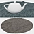 Versatile Round Carpets Set 3D model small image 3