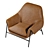 Ambroise Metal Frame Club Chair | Luxurious Leather Seating 3D model small image 4