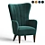 Duke Lounge Armchair: Velvet Elegance 3D model small image 4