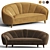 Elegant Ruby Velvet Sofa 3D model small image 1