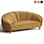 Elegant Ruby Velvet Sofa 3D model small image 3