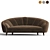 Elegant Ruby Velvet Sofa 3D model small image 4