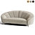 Elegant Ruby Velvet Sofa 3D model small image 5