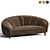 Elegant Ruby Velvet Sofa 3D model small image 7