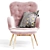 Contemporary Pink Tufted Armchair 3D model small image 2