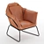 Vintage Leather Armchair: Mid Century Elegance 3D model small image 1