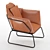 Vintage Leather Armchair: Mid Century Elegance 3D model small image 2
