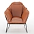 Vintage Leather Armchair: Mid Century Elegance 3D model small image 3
