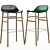 Sleek Oak Barstool: Form Normann 3D model small image 2