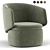 Elegant Crescent Swivel Chair 3D model small image 1