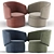 Elegant Crescent Swivel Chair 3D model small image 2