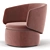 Elegant Crescent Swivel Chair 3D model small image 4