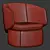 Elegant Crescent Swivel Chair 3D model small image 5