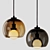 Gilded Glass Orb Pendant Light 3D model small image 1