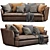 Sleek Sloane Leather Sofa 3D model small image 2