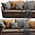 Sleek Sloane Leather Sofa 3D model small image 3