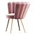 Rose Velvet Cocktail Chair: Stylish and Comfortable 3D model small image 3