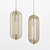 Art Deco Brass Pendant Light 3D model small image 1