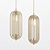 Art Deco Brass Pendant Light 3D model small image 2