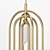 Art Deco Brass Pendant Light 3D model small image 3