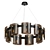 Contemporary Ring Chandelier with Double Glass Shades 3D model small image 1