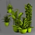 Green Oasis Indoor Plant Set 3D model small image 8