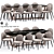  Stylish Chip Strip Dining Set 3D model small image 1