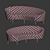 Luxury Diamond Velvet Dining Chair 3D model small image 4