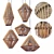 Wood Rattan Wicker Cone Chandelier 3D model small image 1