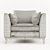 Elegant Wood and Fabric Armchair 3D model small image 8