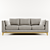 Elegant Wood & Cloth Sofa 3D model small image 3