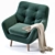 Ocean Velvet Armchair: Stylish Comfort for Your Home 3D model small image 4