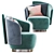 Sleek Duetto Armchair: Contemporary Comfort 3D model small image 2