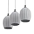 Sleek Ribbed Glass Pendant 3D model small image 2