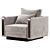 Modern Gray Carmen Armchair 3D model small image 1