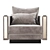 Modern Gray Carmen Armchair 3D model small image 2